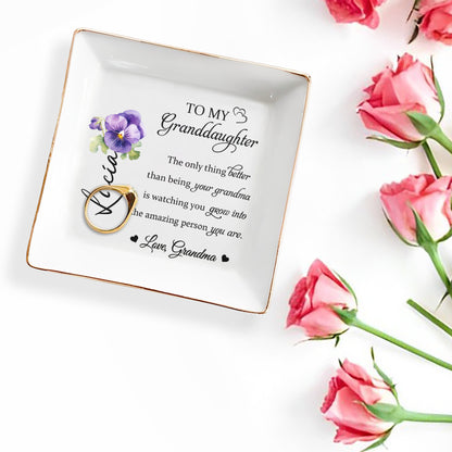 To My Granddaughter Love Grandma Flower Design