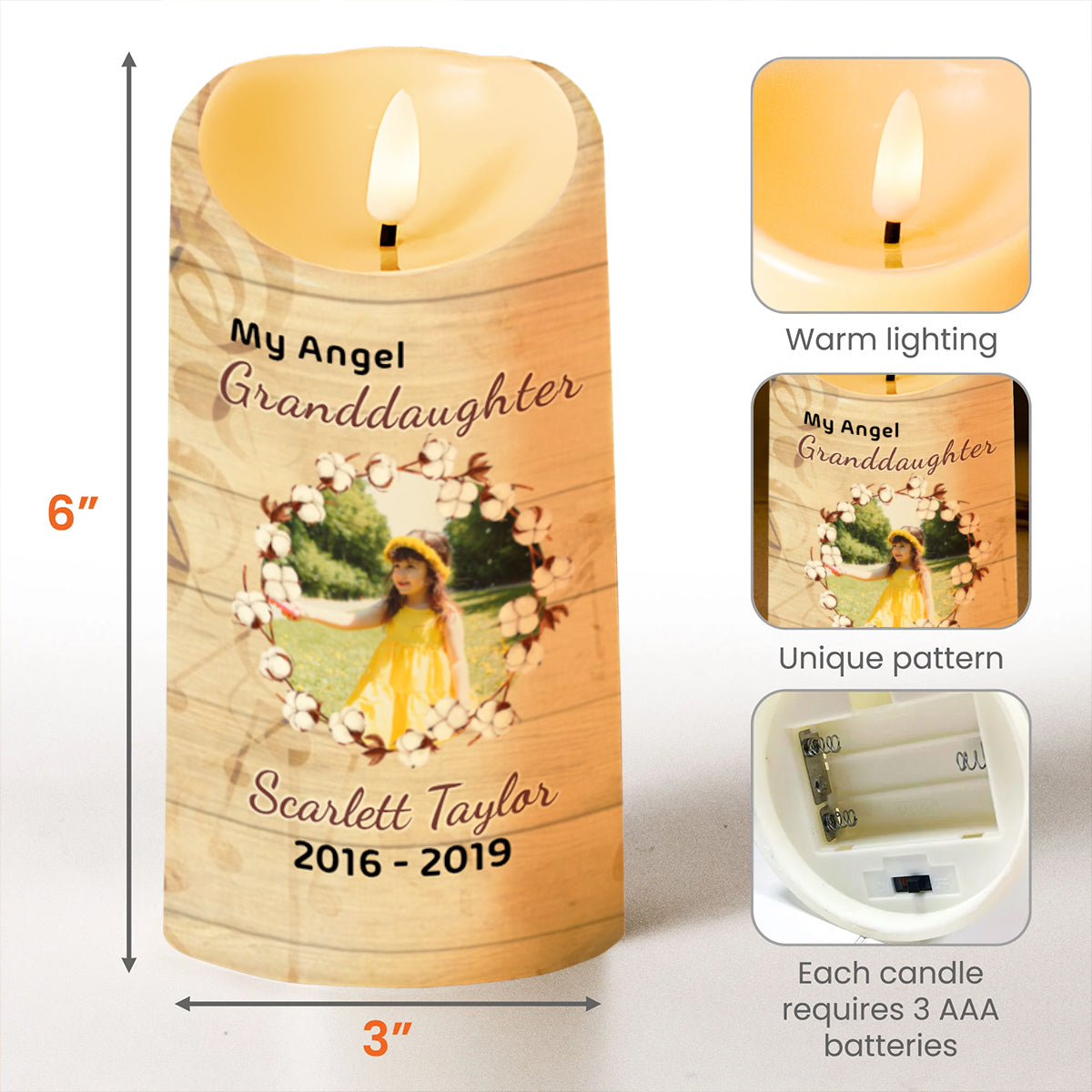 Heartfelt Memorial Candle With Butterflies And Flowers