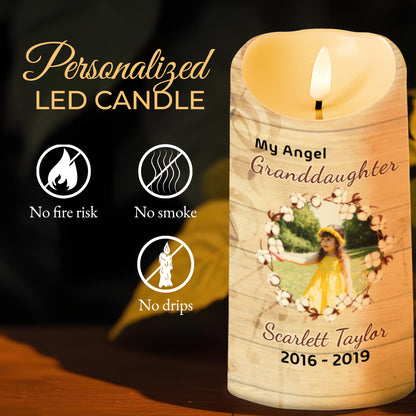 Heartfelt Memorial Candle With Butterflies And Flowers