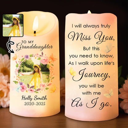 Miss You As I Walk Life's Journey With Flowers And Butterflies