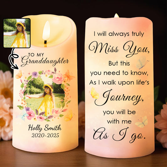 Miss You As I Walk Life's Journey With Flowers And Butterflies