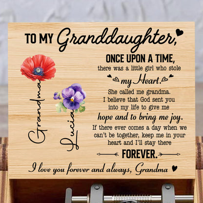 Granddaughter Heartfelt Message With Flowers Music Box