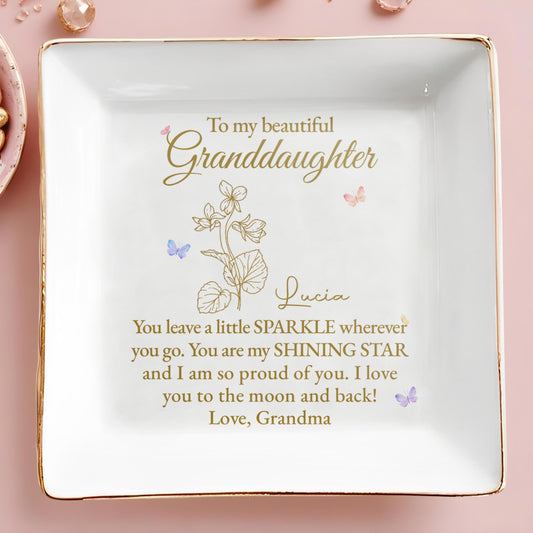 Sparkle Wherever You Go Shining Star Square Ceramic Dish