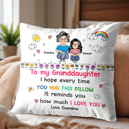 To My Granddaughter Love Reminder With Flowers And Rainbow