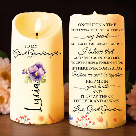 To My Great Granddaughter, Once Upon A Time, Flowers and Candle