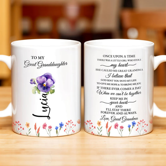 To My Great Granddaughter, Once Upon A Time, Flowers and Hearts