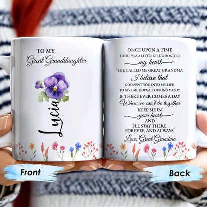 To My Great Granddaughter, Once Upon A Time, Flowers and Hearts