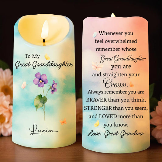 To My Great Granddaughter Remember Whose Great Granddaughter You Are, Flowers and Crown