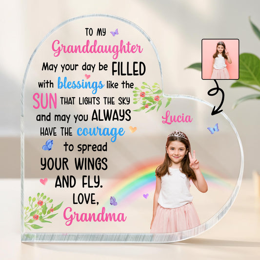 To My Granddaughter Love Grandma, Rainbow and Butterflies Gift