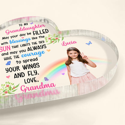 To My Granddaughter Love Grandma, Rainbow and Butterflies Gift