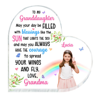 To My Granddaughter Love Grandma, Rainbow and Butterflies Gift