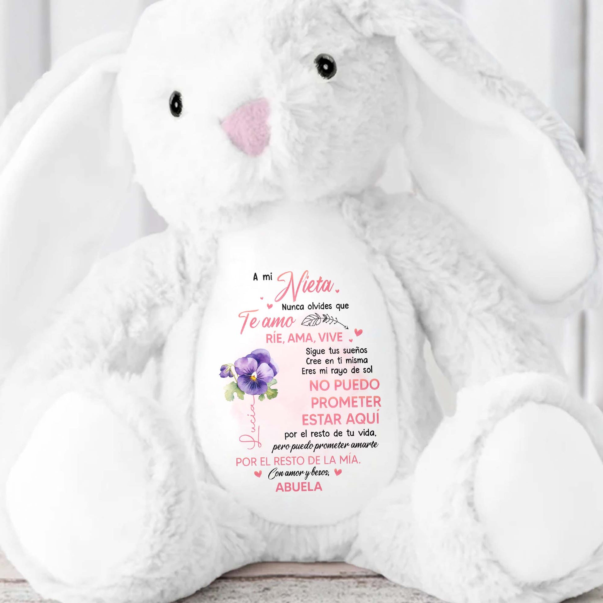 A mi Nieta, Nunca Olvides Que Te Amo, Bunny and Flowers