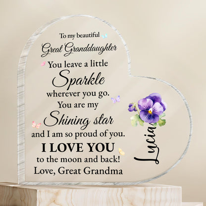 To My Beautiful Great Granddaughter, You Leave a Little Sparkle, Flowers And Butterflies