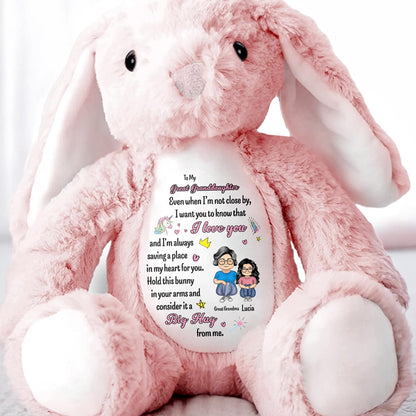 To My Great Granddaughter, Even when I'm not close by, Bunny and Hearts
