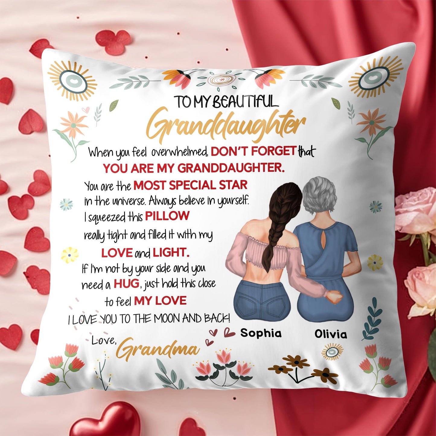 To My Beautiful Granddaughter, Flowers and Stars