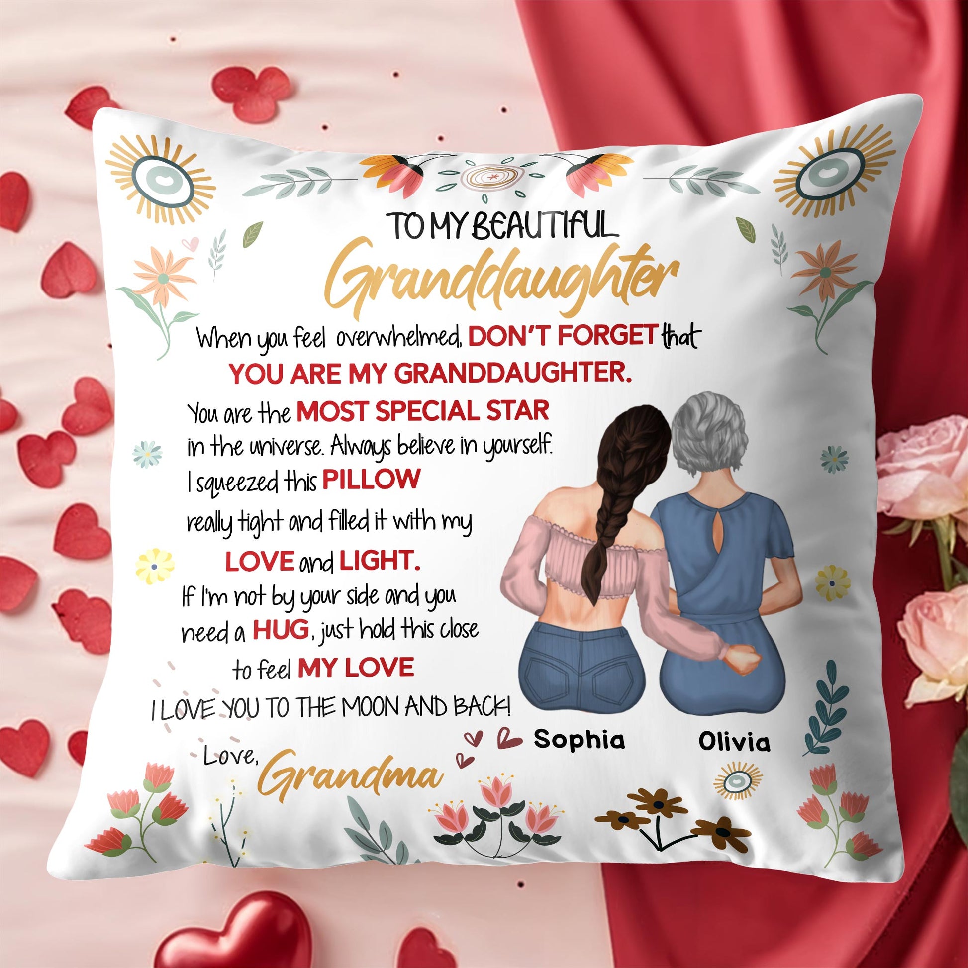 To My Beautiful Granddaughter, Flowers and Stars