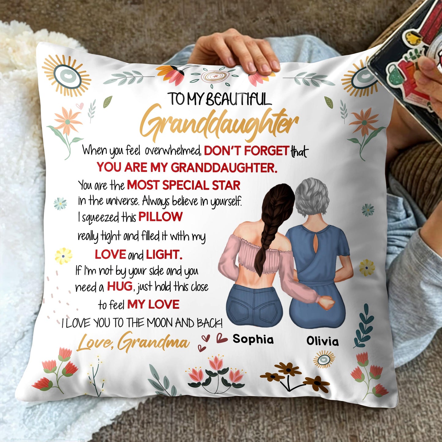 To My Beautiful Granddaughter, Flowers and Stars