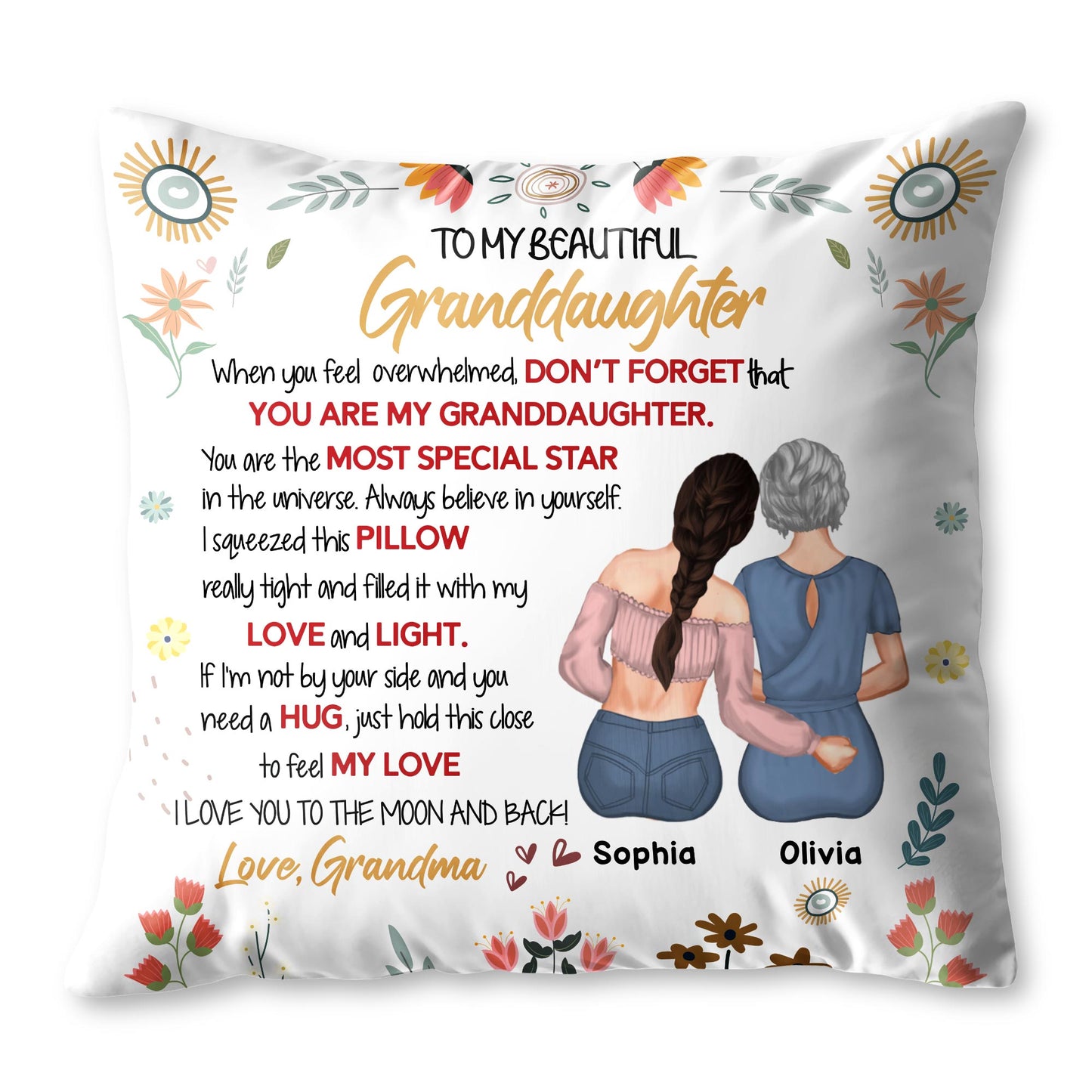 To My Beautiful Granddaughter, Flowers and Stars