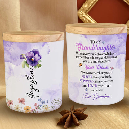 Always Shine Violet Flowers Glass Jar