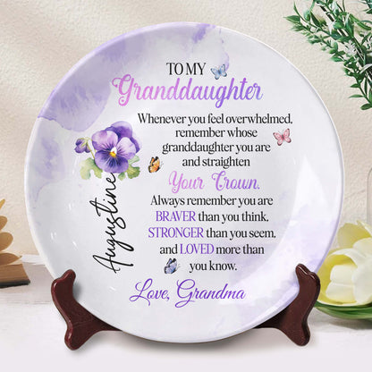 To My Granddaughter Remember Whose Granddaughter You Are, Pansies and Butterflies