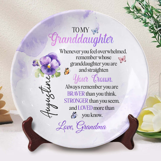 To My Granddaughter Remember Whose Granddaughter You Are, Pansies and Butterflies