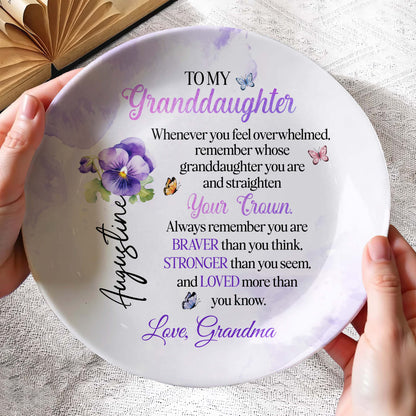 To My Granddaughter Remember Whose Granddaughter You Are, Pansies and Butterflies