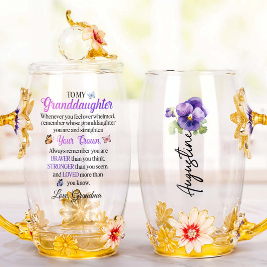 Personalized Enamel Flower Tea Cup Featuring Elegant Floral Design