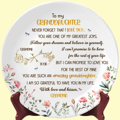 To My Granddaughter, Never Forget That I Love You, Flowers and Bows