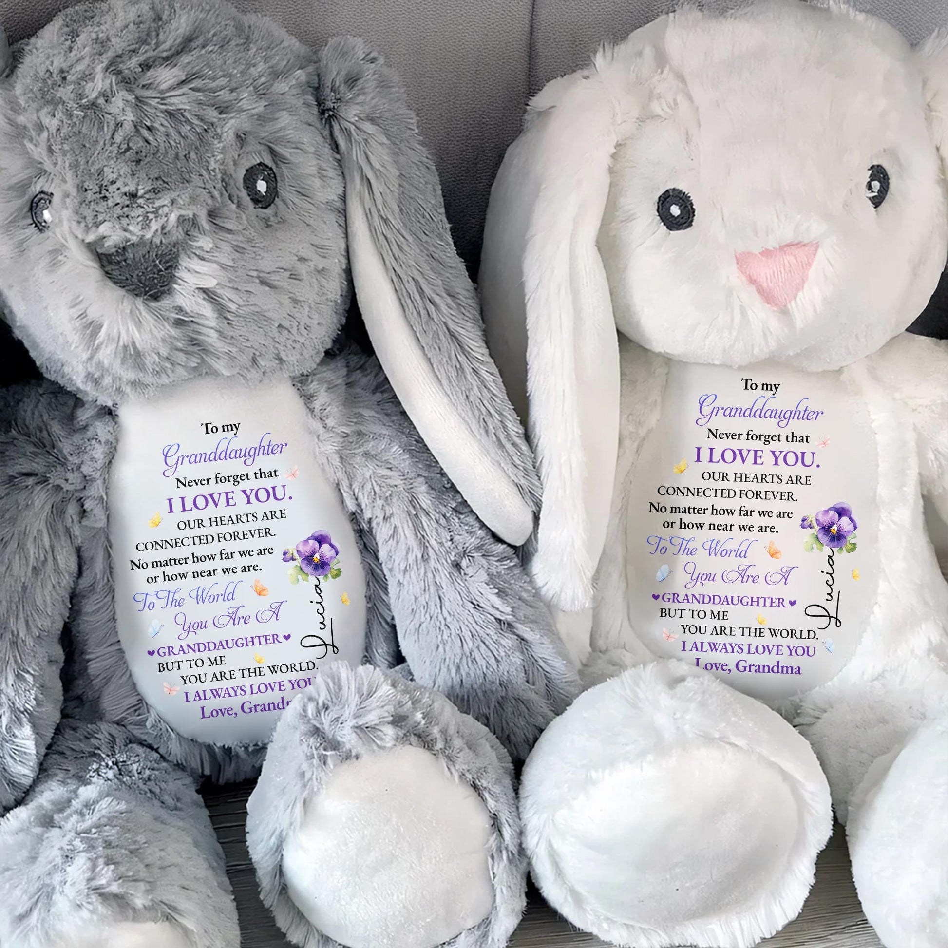 To My Granddaughter, Never Forget That I Love You, Bunny and Flowers