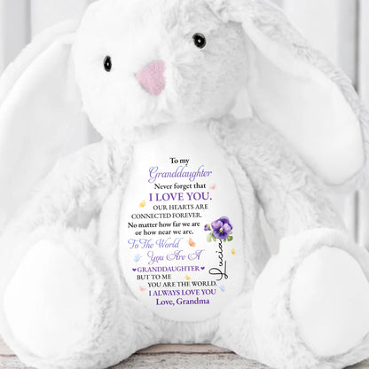 To My Granddaughter, Never Forget That I Love You, Bunny and Flowers