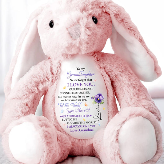 To My Granddaughter, Never Forget That I Love You, Bunny and Flowers