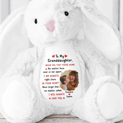To My Granddaughter, Never Feel That You're Alone, Heart and Personalized Photo