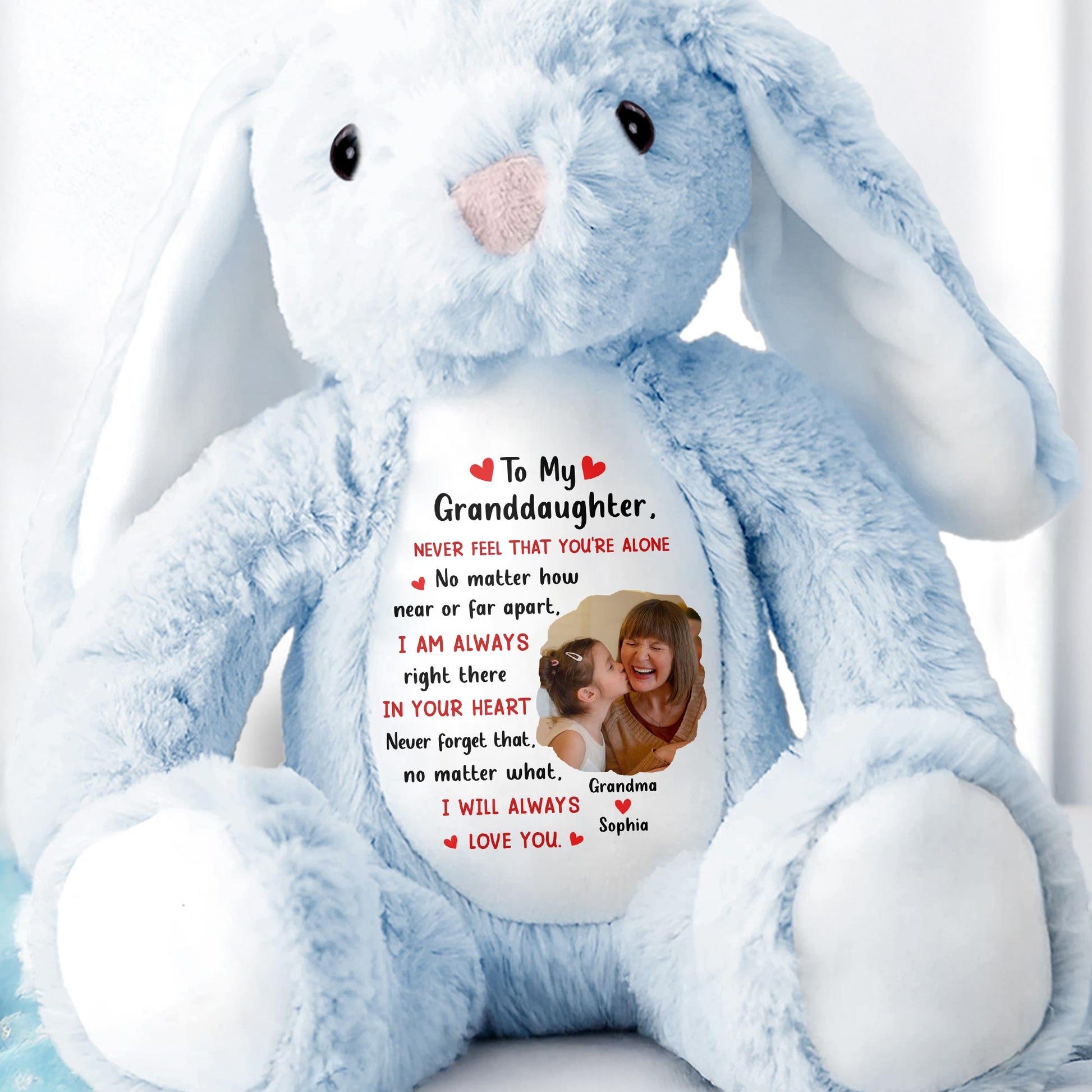 To My Granddaughter, Never Feel That You're Alone, Heart and Personalized Photo