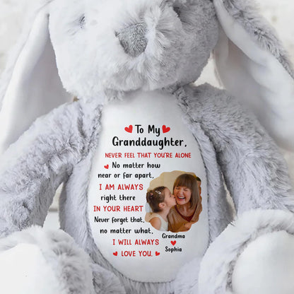 To My Granddaughter, Never Feel That You're Alone, Heart and Personalized Photo