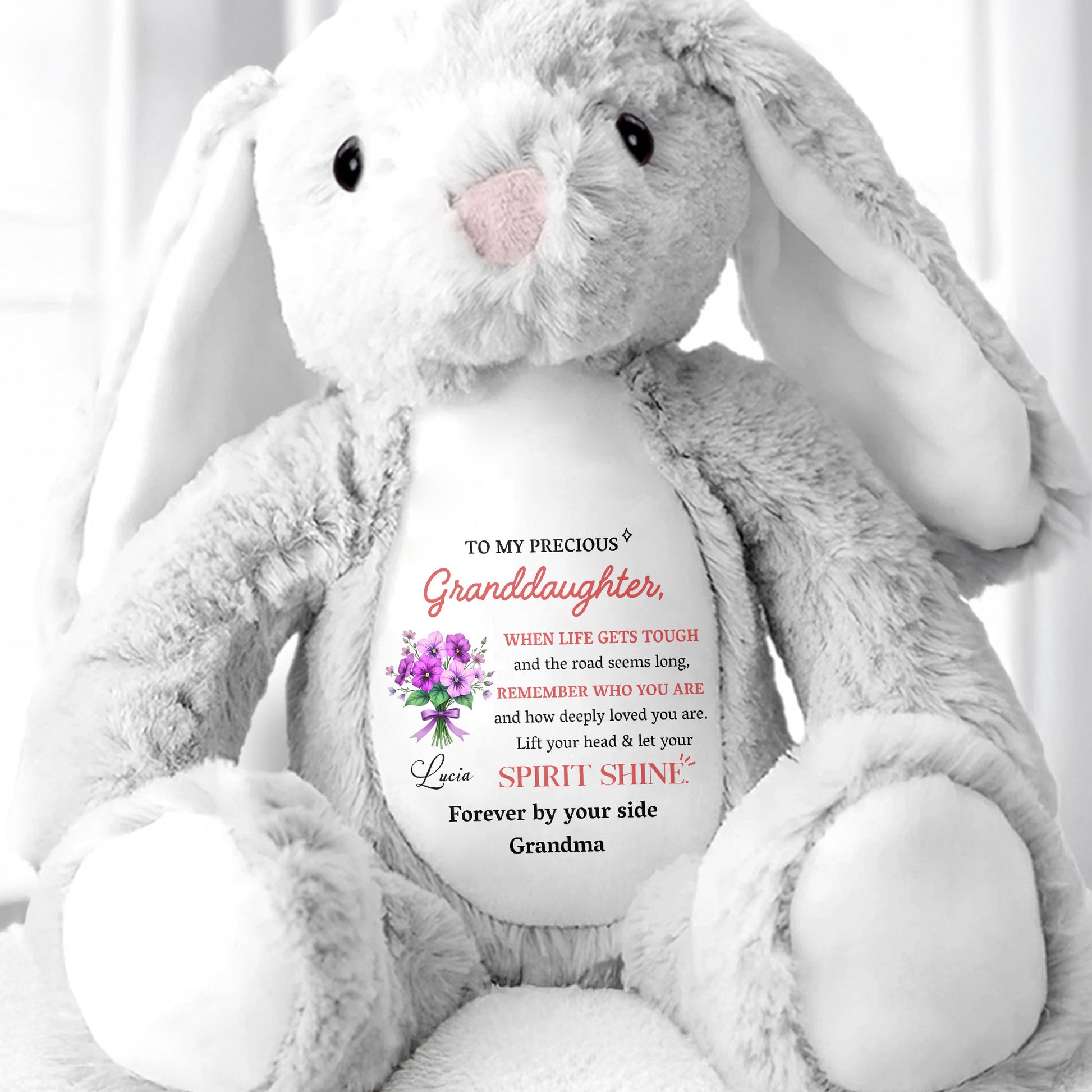 To My Precious Granddaughter, Remember Who You Are, Bunny and Flowers
