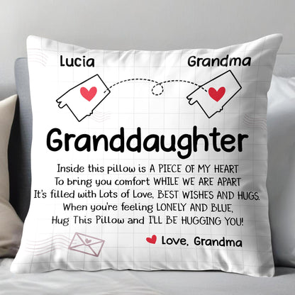 Inside This Pillow Is A Piece Of My Heart, Heart And Envelopes - Personalized Custom Pillow, Insert Included - GDT287_PLW