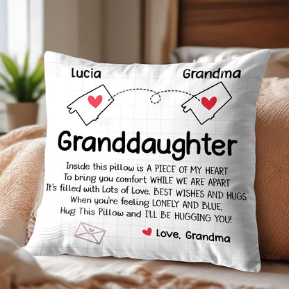 Inside This Pillow Is A Piece Of My Heart, Heart And Envelopes - Personalized Custom Pillow, Insert Included - GDT287_PLW