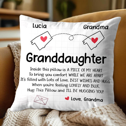 Inside This Pillow Is A Piece Of My Heart, Heart And Envelopes - Personalized Custom Pillow, Insert Included - GDT287_PLW