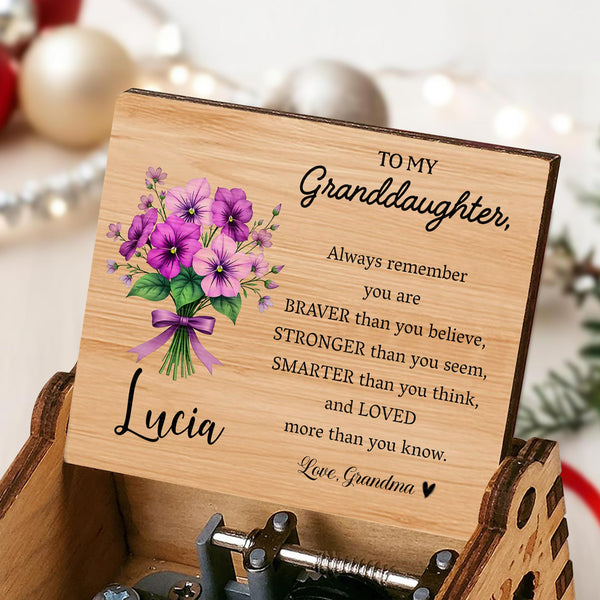 To My Granddaughter, Always Remember You Are Braver Than You Believe, Flowers and Ribbon