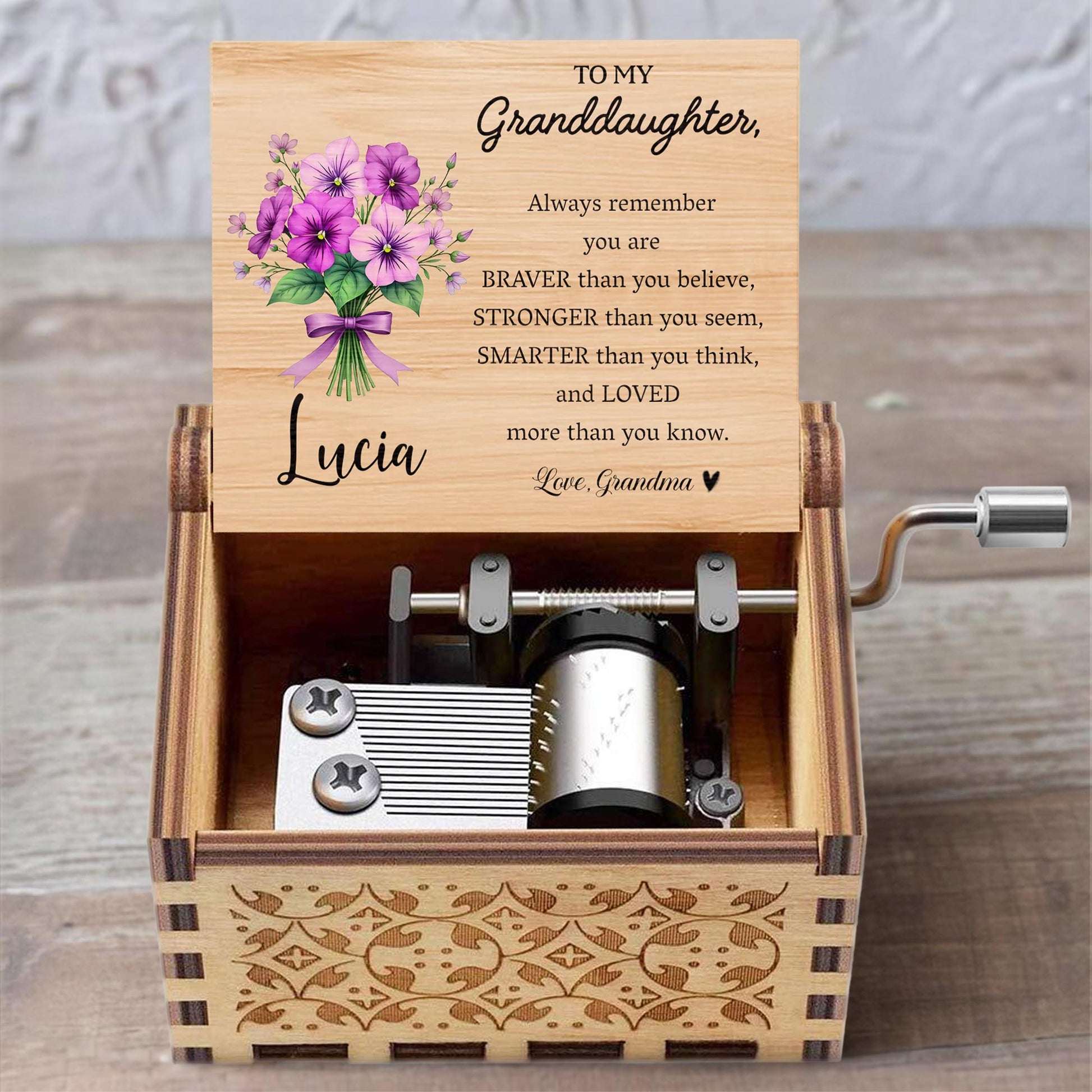 To My Granddaughter, Always Remember You Are Braver Than You Believe, Flowers and Ribbon