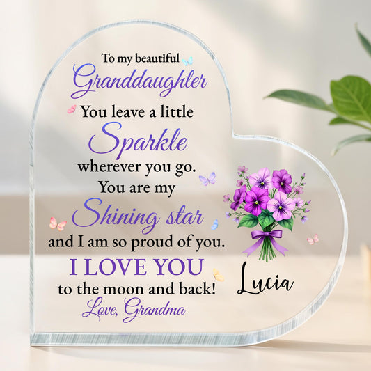 To My Beautiful Granddaughter, You Leave A Little Sparkle, Flowers and Butterflies