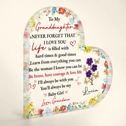 To My Granddaughter Love And Encouragement With Flowers