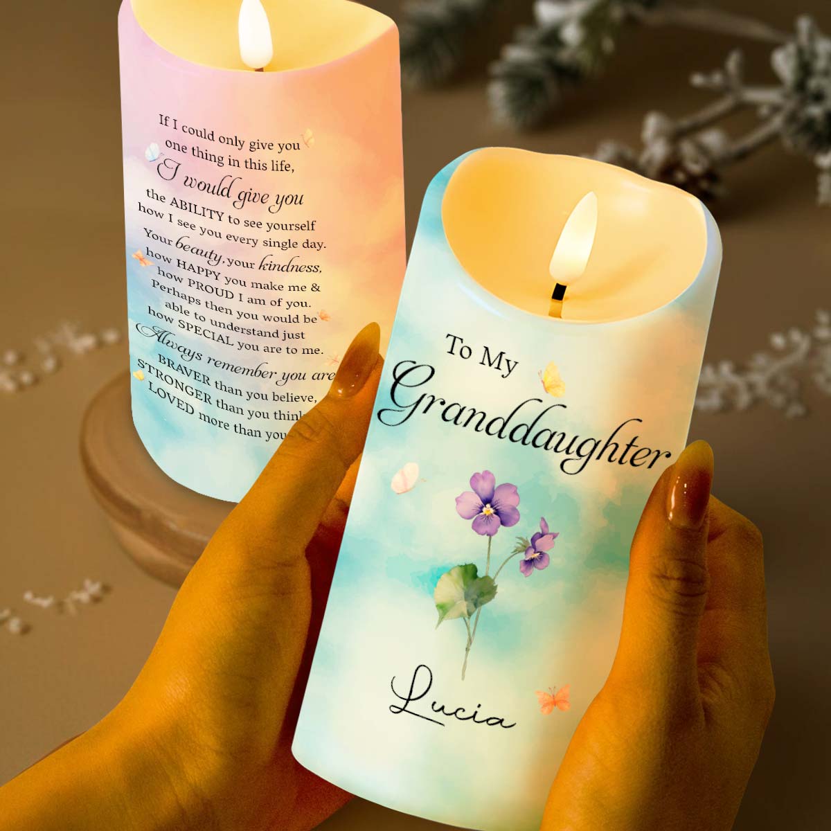 To My Granddaughter, Beauty And Strength Message With Flowers