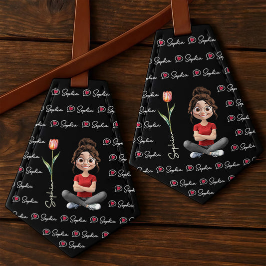 Personalized Tag With Hearts And Tulip