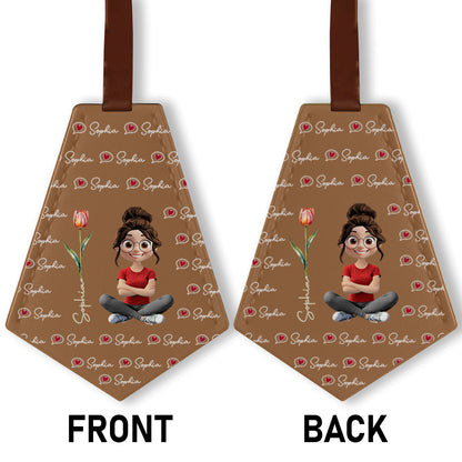Personalized Tag With Hearts And Tulip