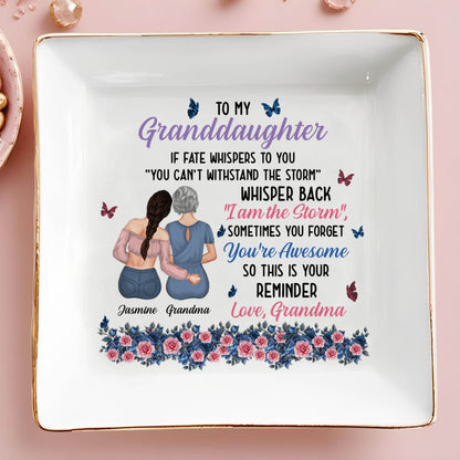 To My Granddaughter, You're Awesome Reminder, Butterflies And Flowers