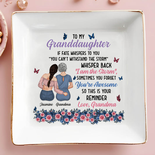 To My Granddaughter, You're Awesome Reminder, Butterflies And Flowers