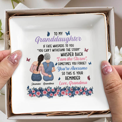 To My Granddaughter, You're Awesome Reminder, Butterflies And Flowers