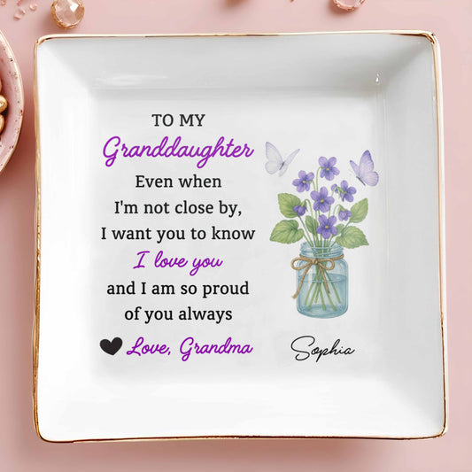 To My Granddaughter, Love And Pride Message, Butterflies And Violets