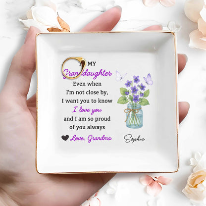 To My Granddaughter, Love And Pride Message, Butterflies And Violets
